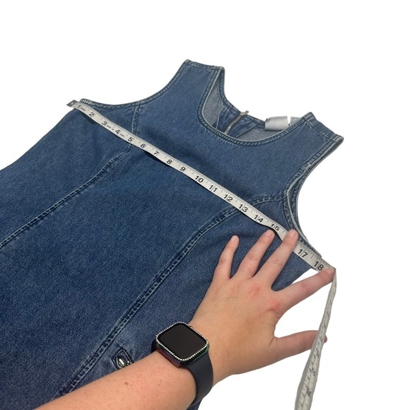 •- Y2K Vintage 90s Denim Sleeveless Dress C20 - Picture 7 of 10
